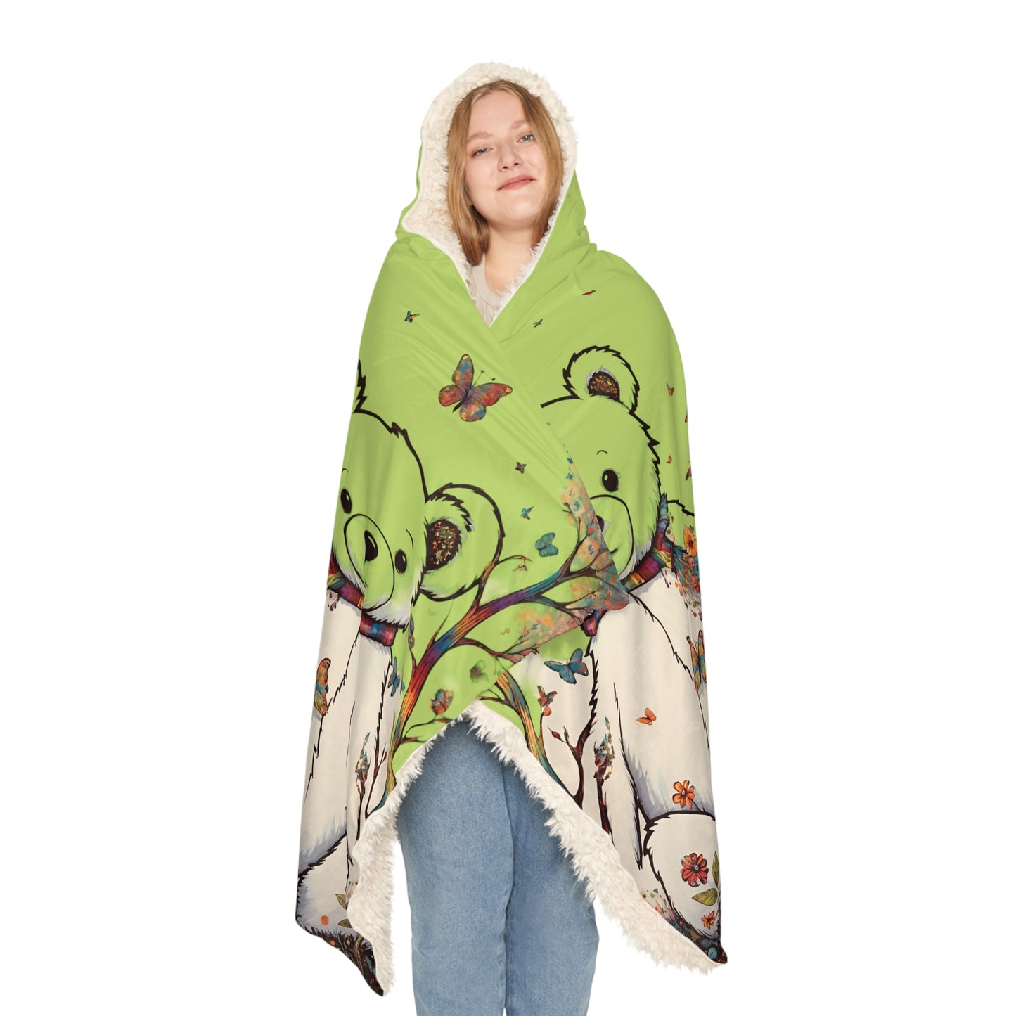Fall Bear Lime Snuggle Blanket
