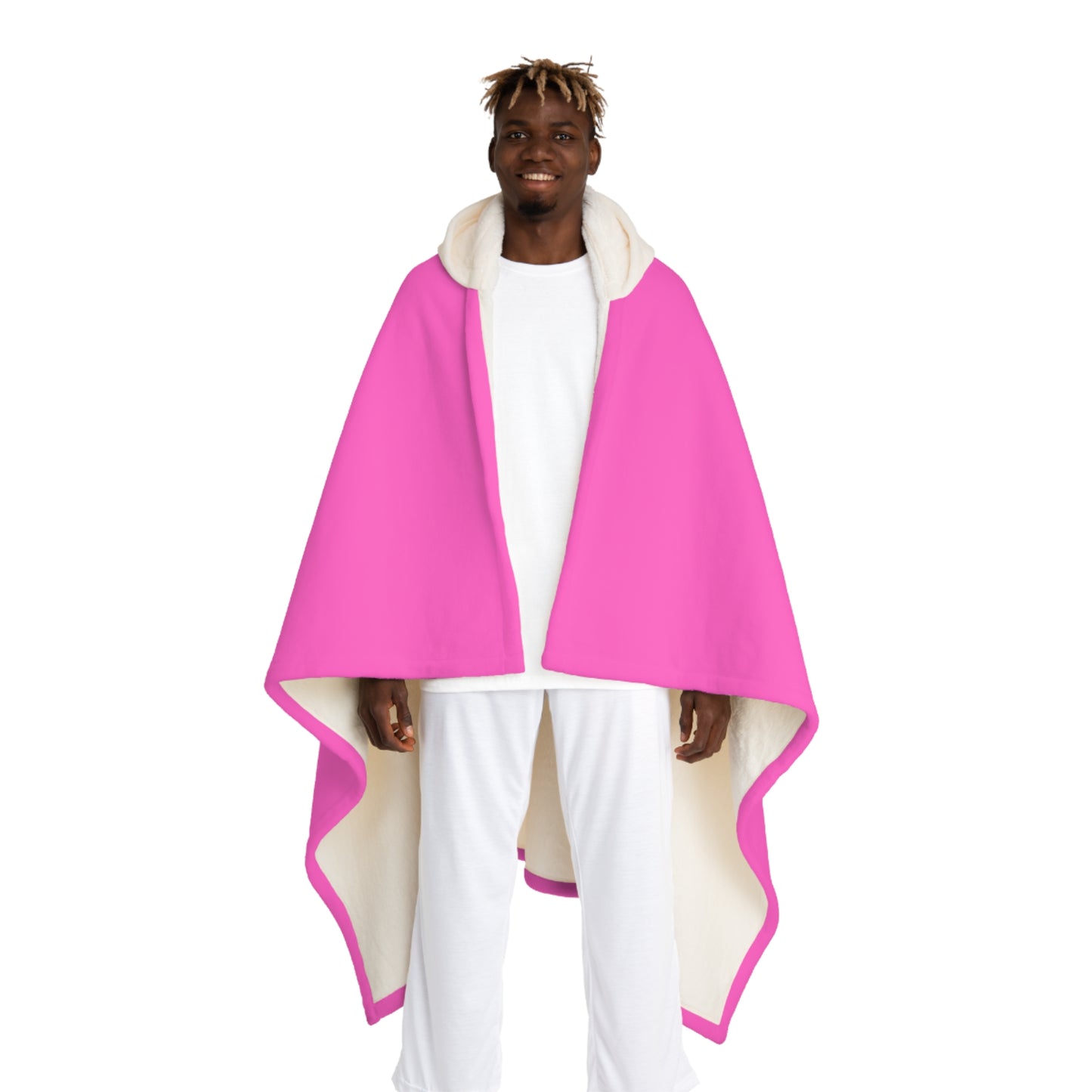 Bubblegum Pink Hooded Sherpa Fleece Blanket