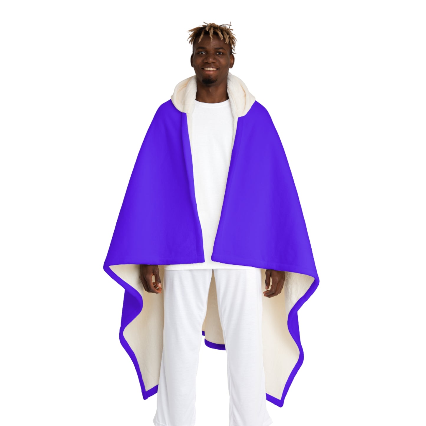 Royal Purple Hooded Sherpa Fleece Blanket