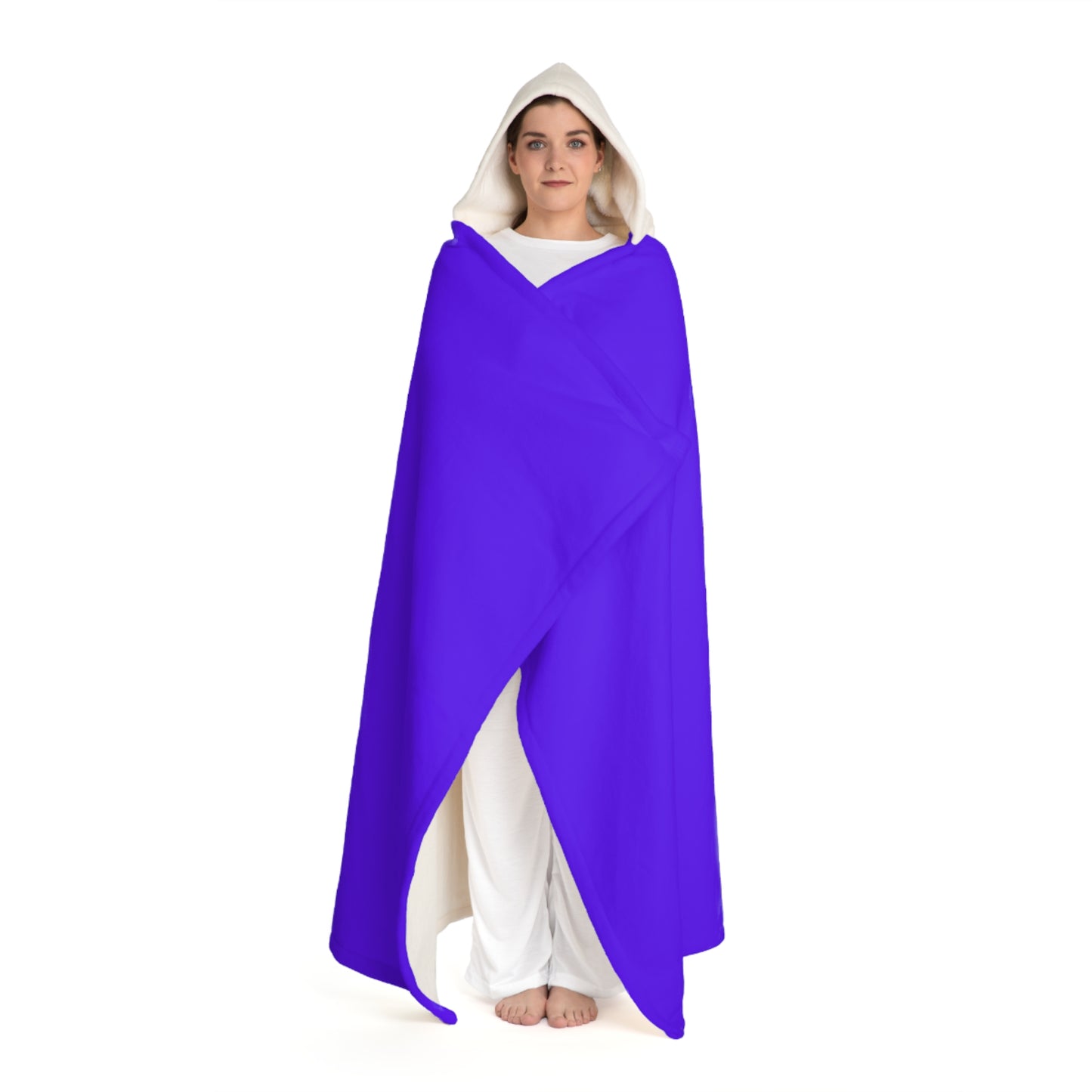 Royal Purple Hooded Sherpa Fleece Blanket