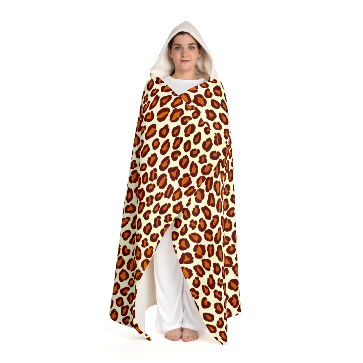 Jungle Heat Hooded Sherpa Fleece Blanket