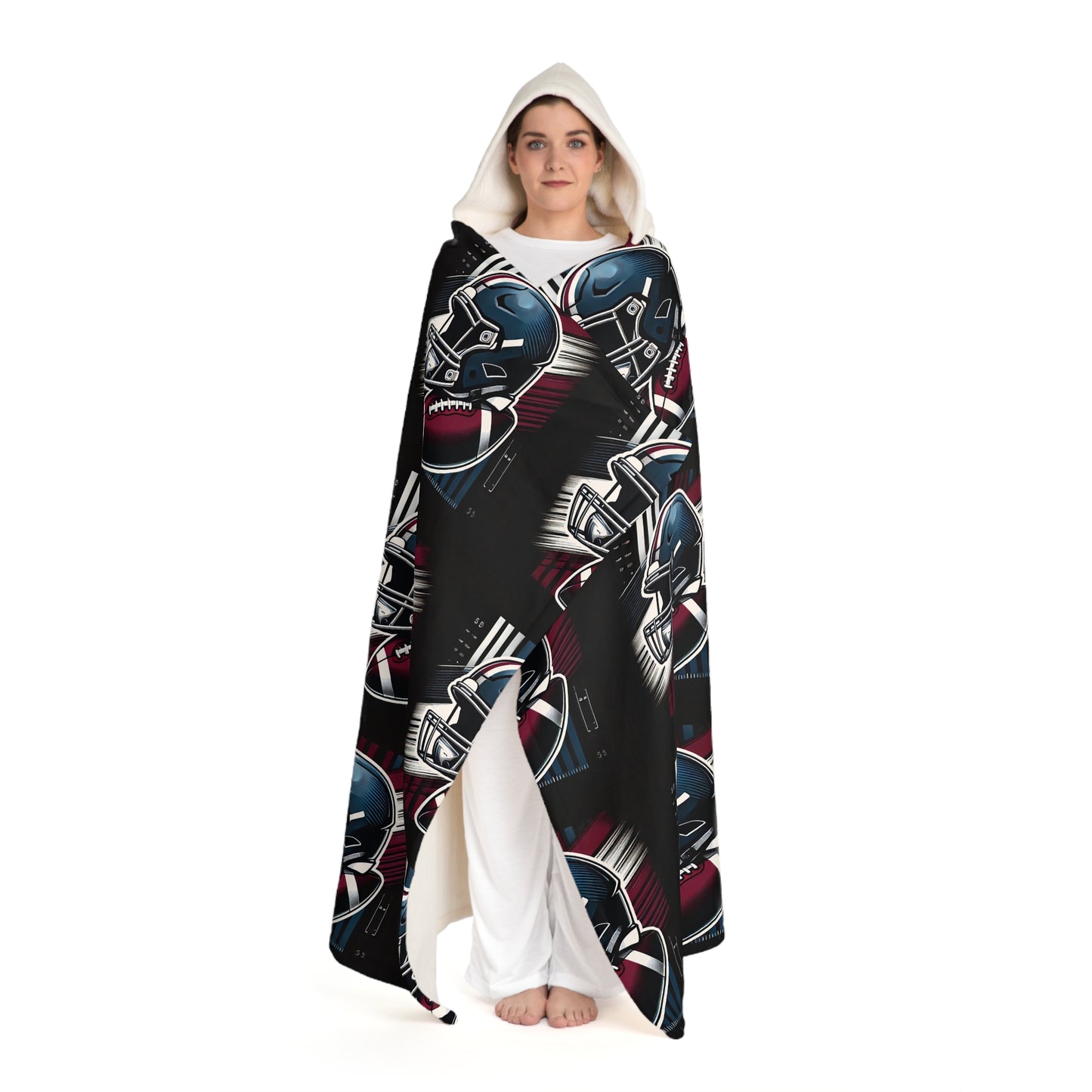 Joshua In College Hooded Sherpa Fleece Blanket