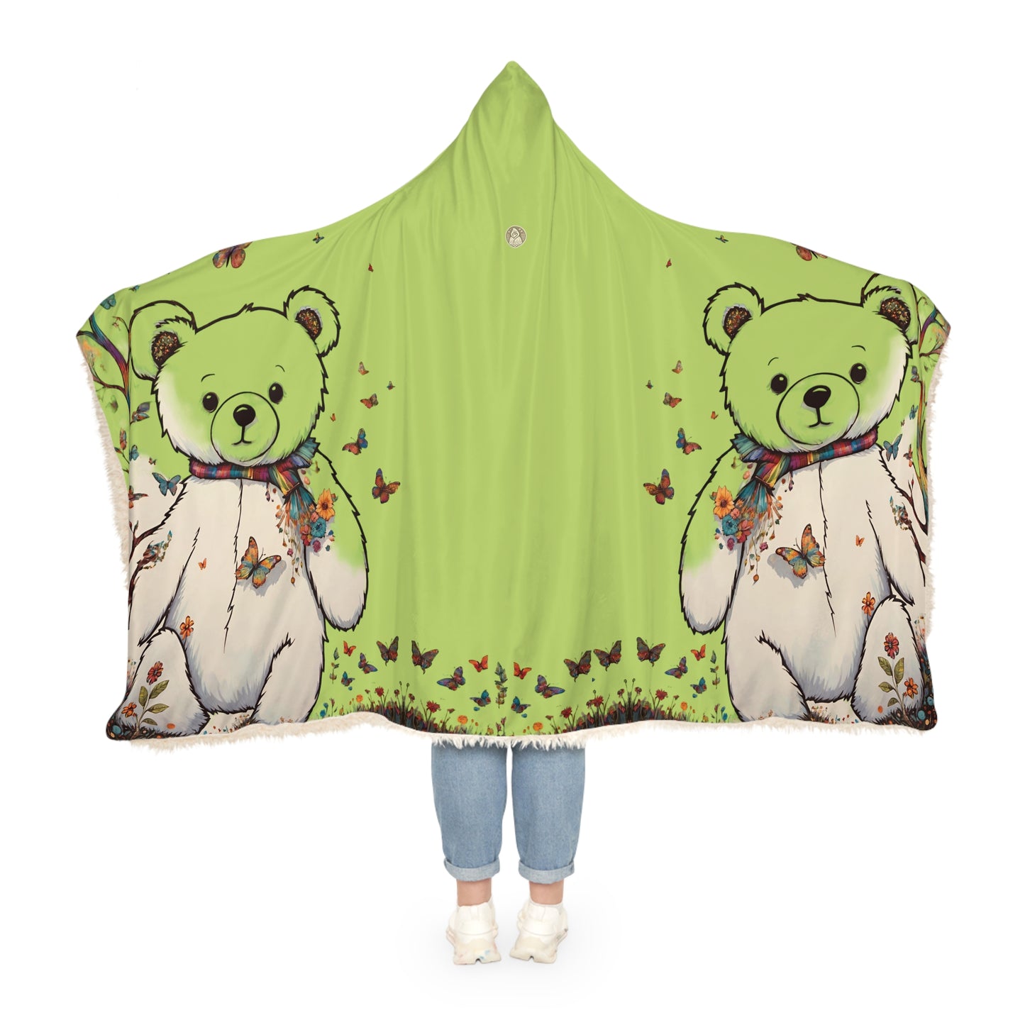 Fall Bear Lime Snuggle Blanket