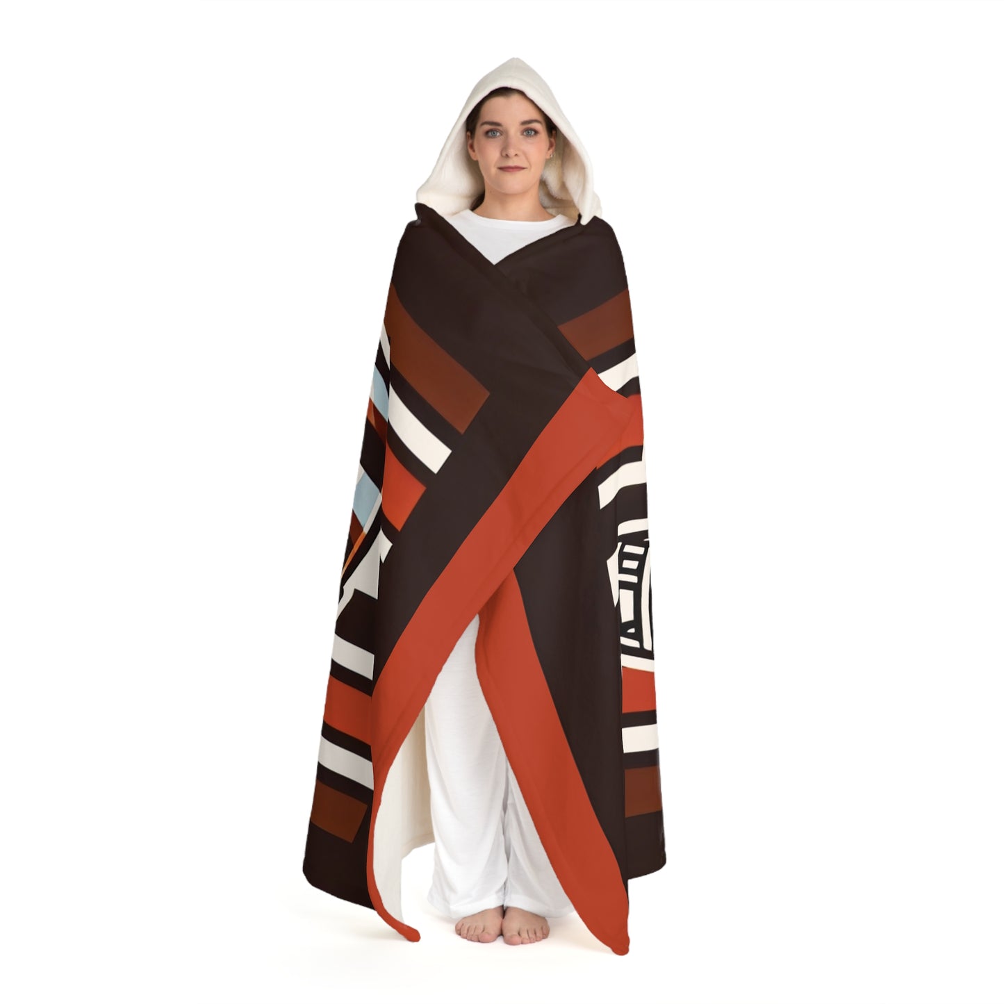 Cleveland Hooded Sherpa Fleece Blanket