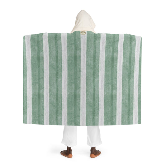 Marthas Vineyard Green Hooded Sherpa Fleece Blanket