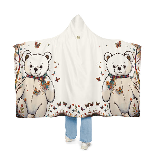 Fall Bear White Snuggle Blanket