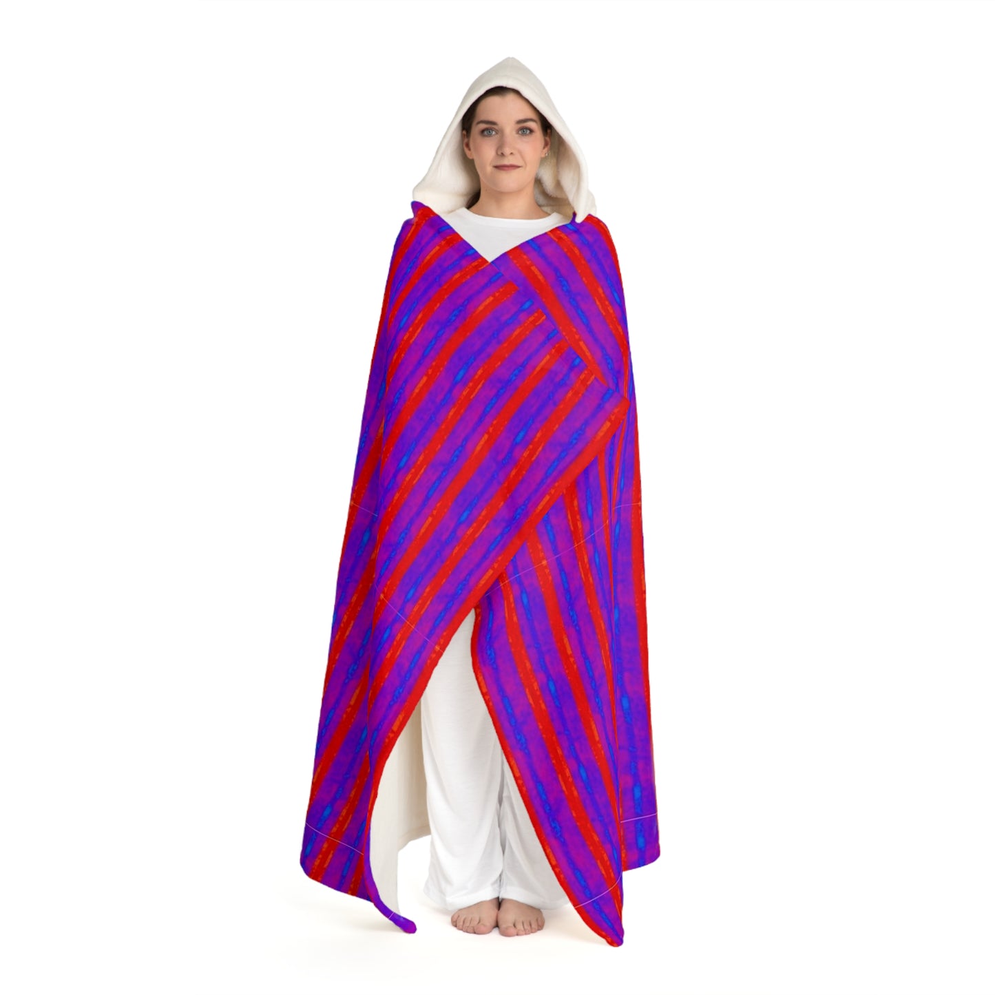 Party of Lights Hooded Sherpa Fleece Blanket