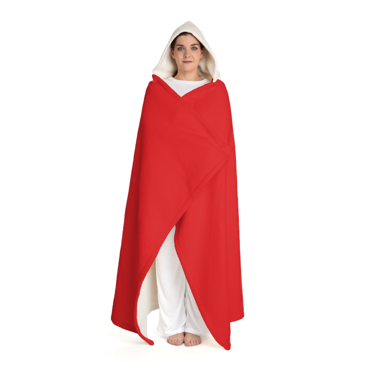 Candy Apple Red Hooded Sherpa Fleece Blanket