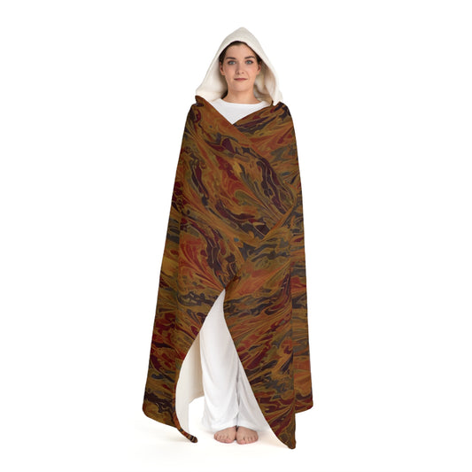 Marble Counter Hooded Sherpa Fleece Blanket