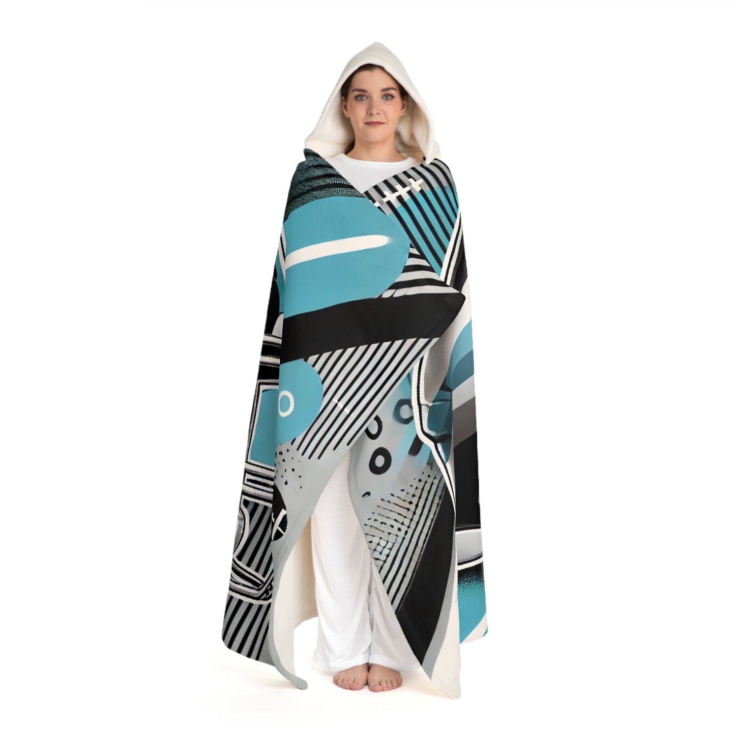 Carolina Hooded Sherpa Fleece Blanket