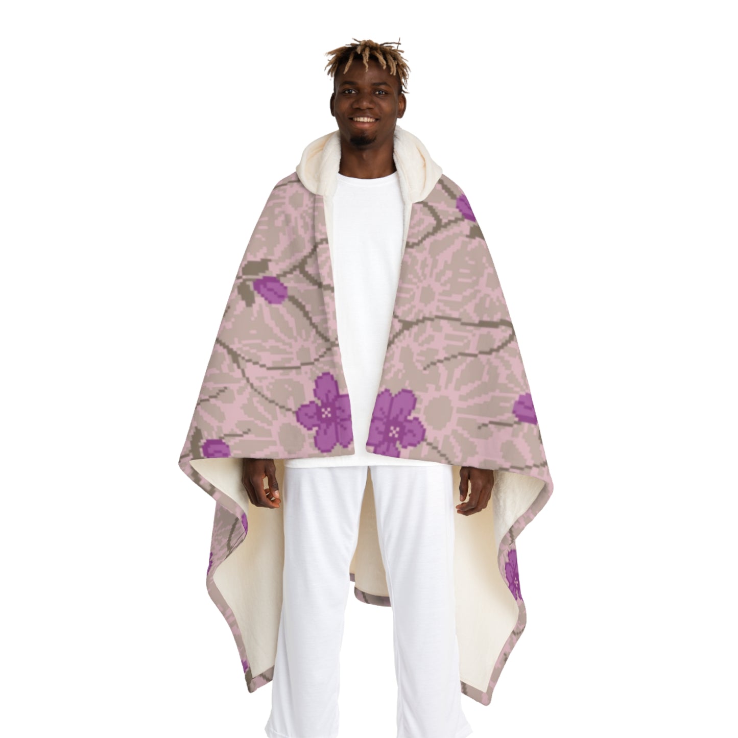 Bloom in Joy Hooded Sherpa Fleece Blanket