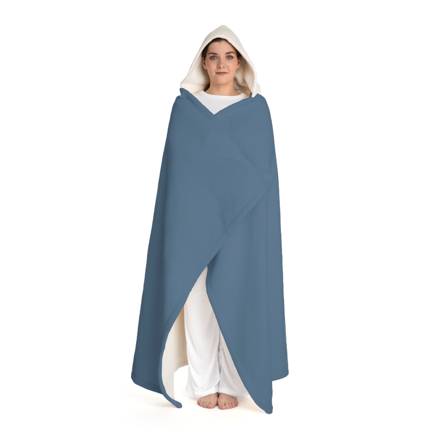 Weather Blue Hooded Sherpa Fleece Blanket