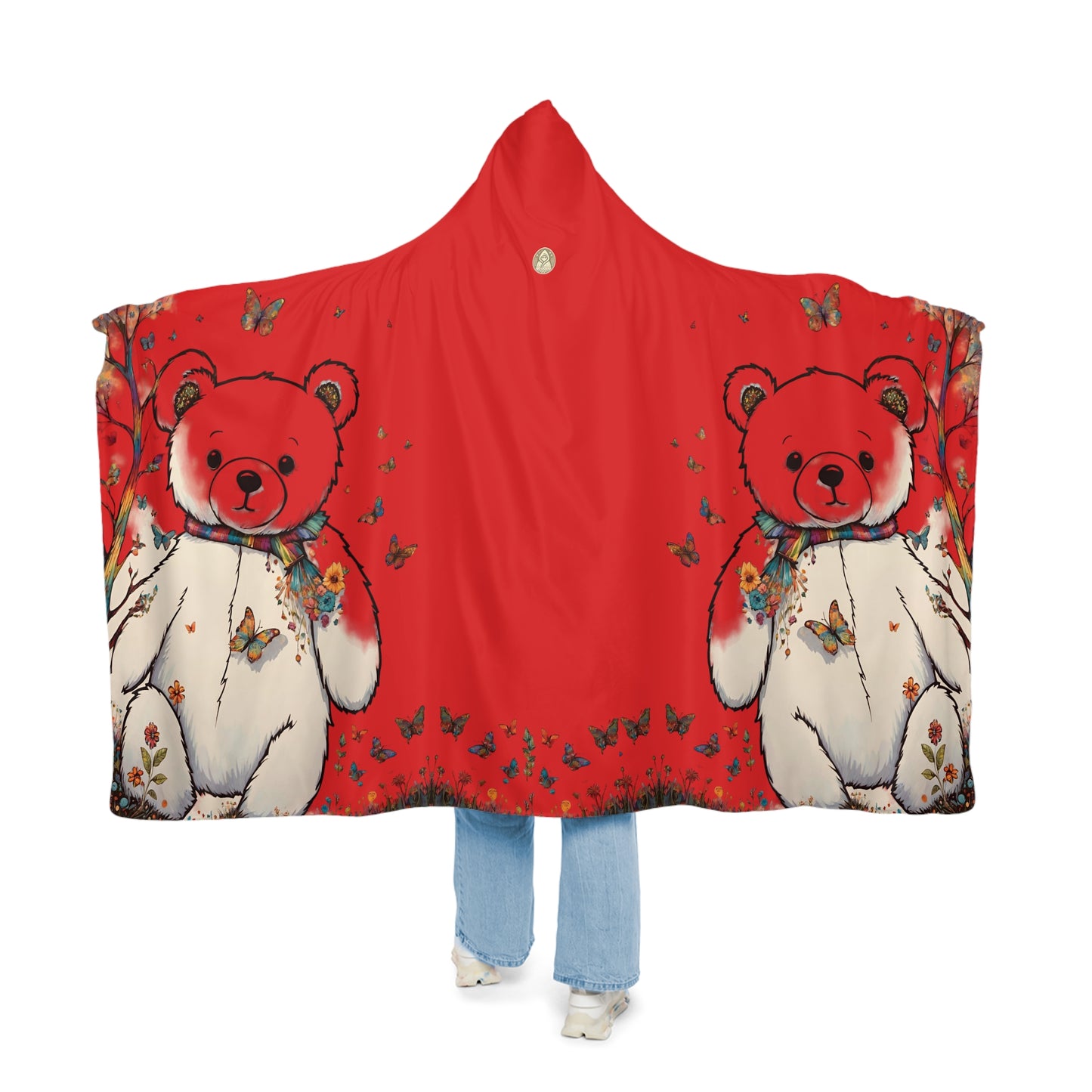 Fall Bear Red Snuggle Blanket