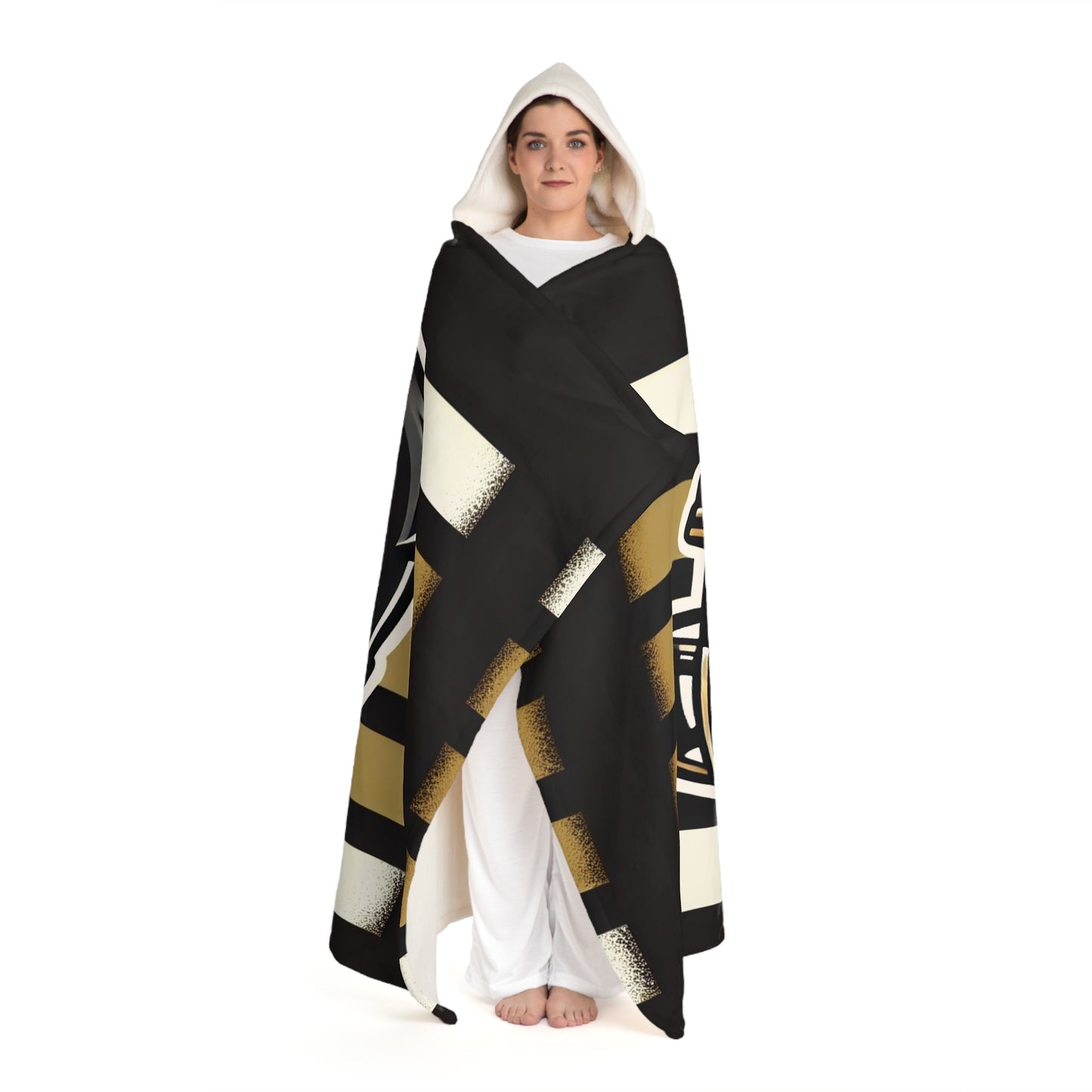 New Orleans Hooded Sherpa Fleece Blanket