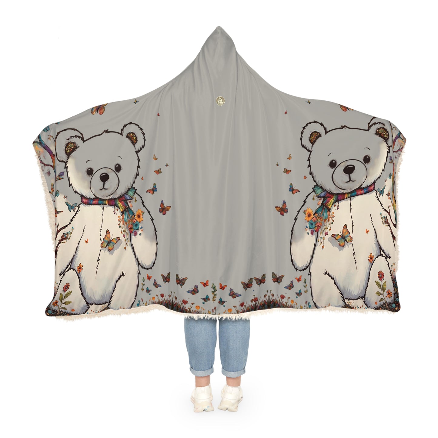 Fall Bear Grey Snuggle Blanket