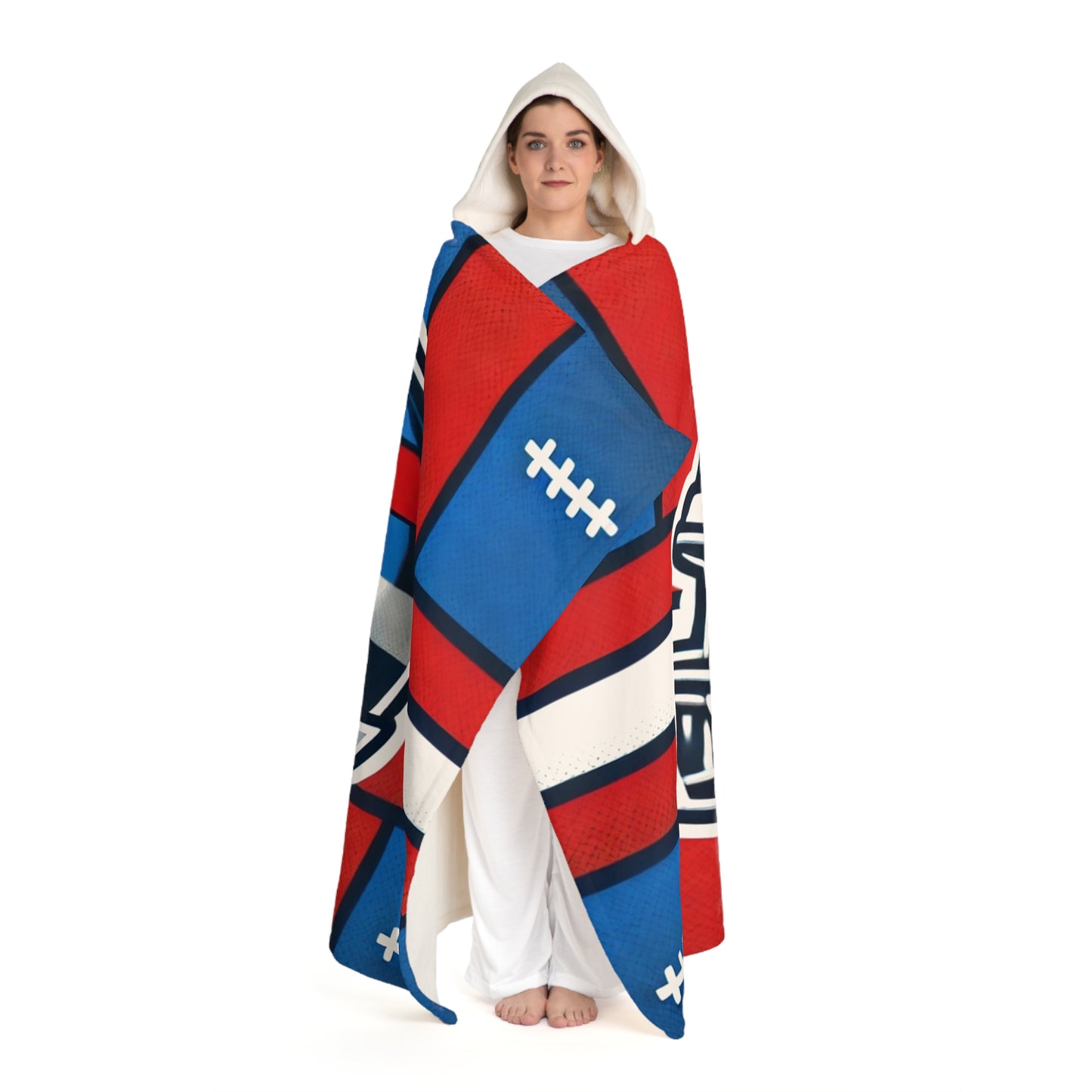 Buffalo Hooded Sherpa Fleece Blanket