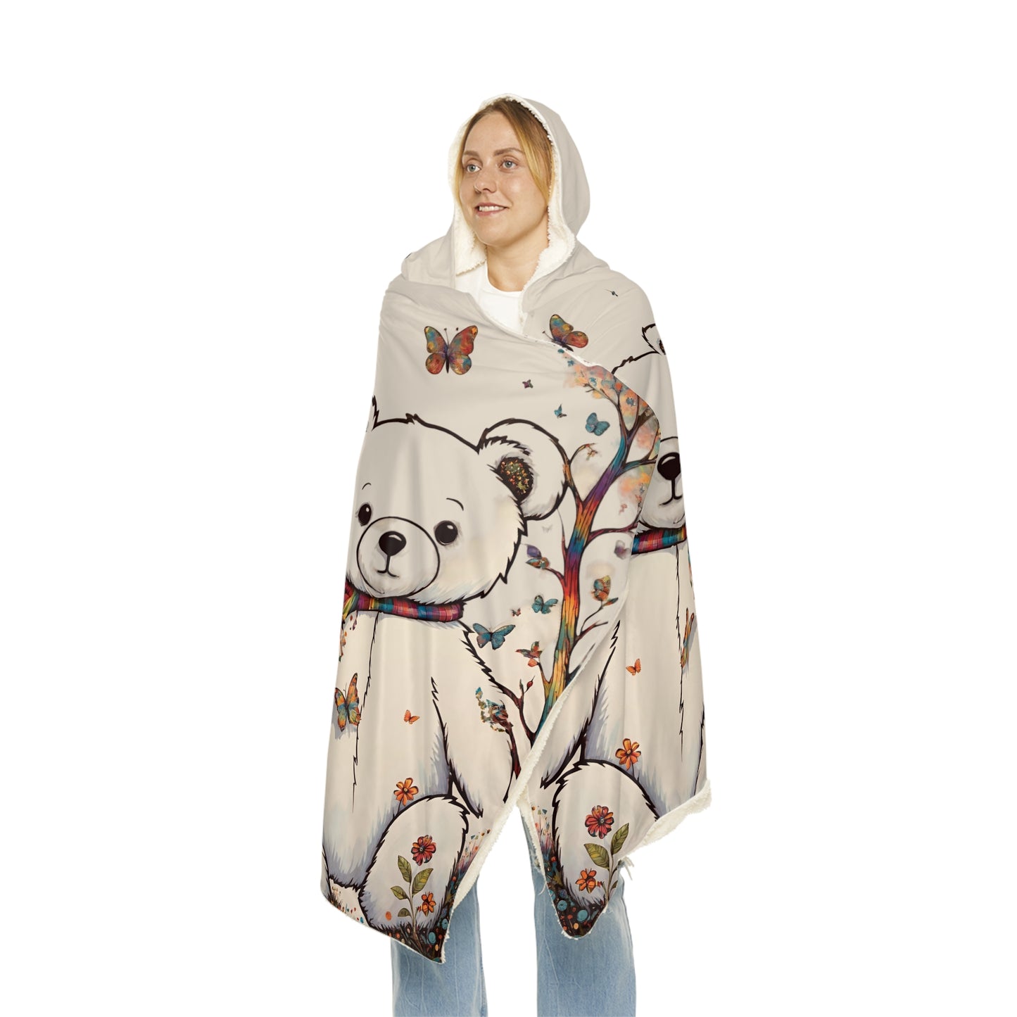 Fall Bear Off White Snuggle Blanket