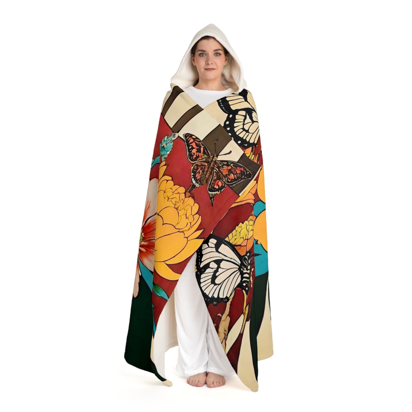 Splendor in Aroma Hooded Sherpa Fleece Blanket
