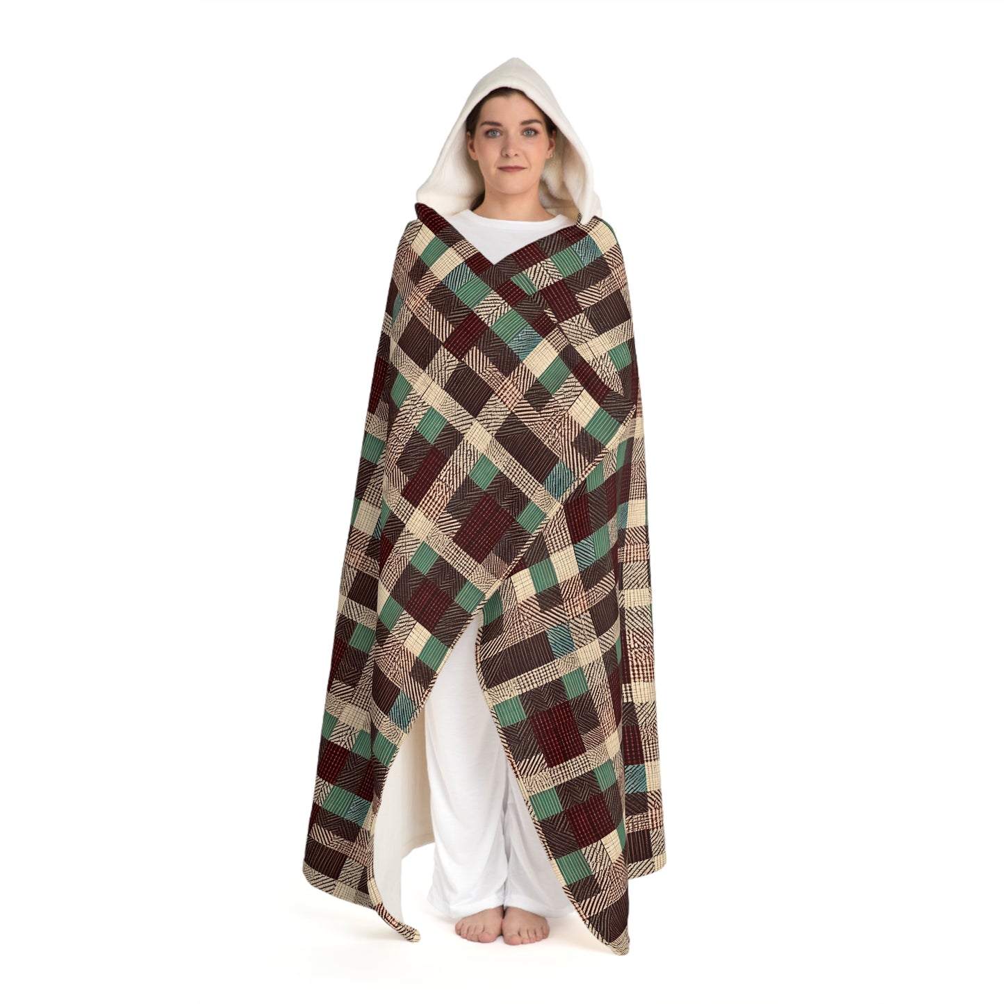 Winter Cabin Hooded Sherpa Fleece Blanket