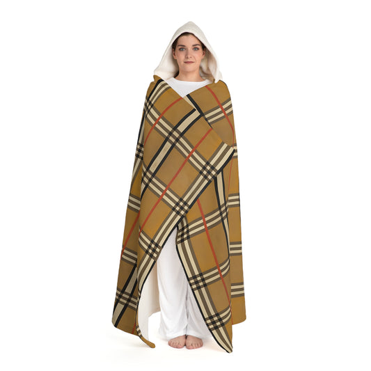 Revised Plaid Hooded Sherpa Fleece Blanket