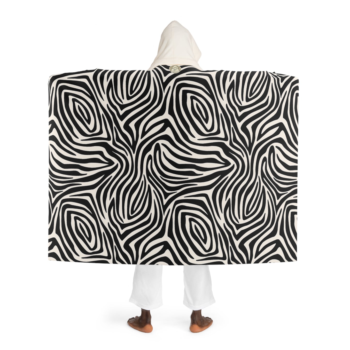 Zebra Tales Hooded Sherpa Fleece Blanket