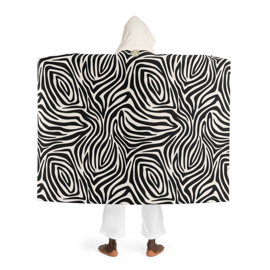 Zebra Tales Hooded Sherpa Fleece Blanket