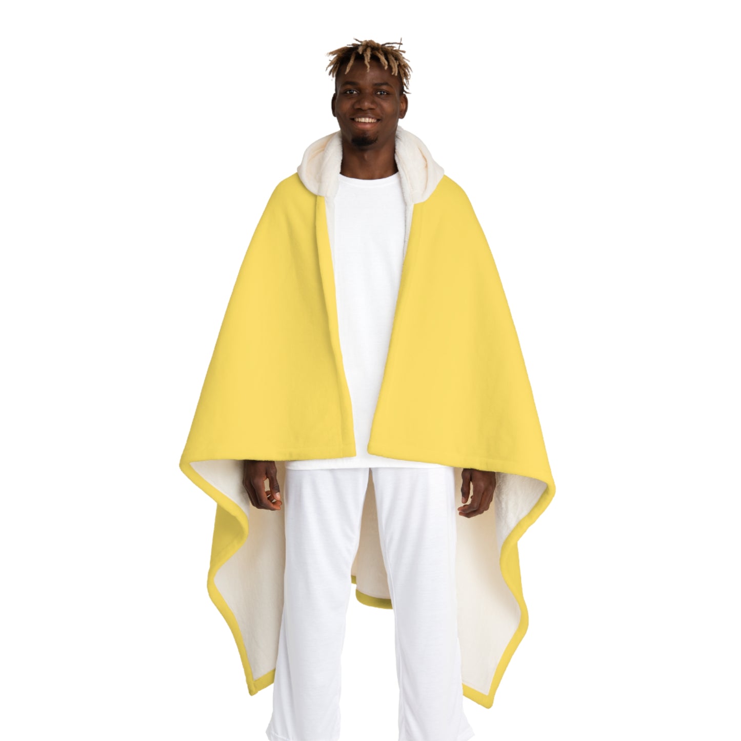 Daisy Yellow Hooded Sherpa Fleece Blanket