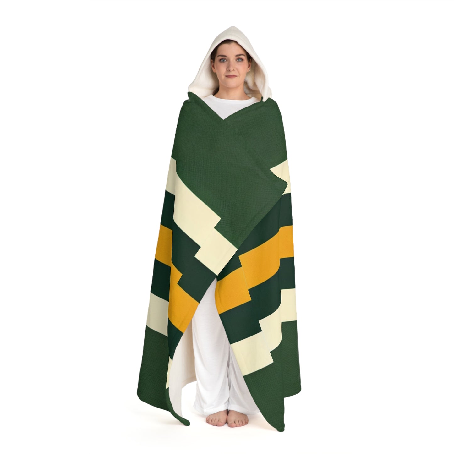 Green Bay Hooded Sherpa Fleece Blanket