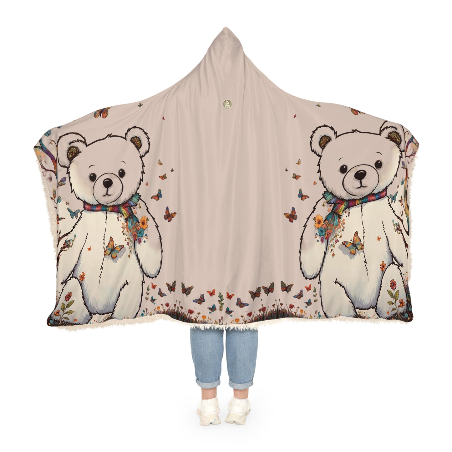 Fall Bear Pale Mauve Snuggle Blanket