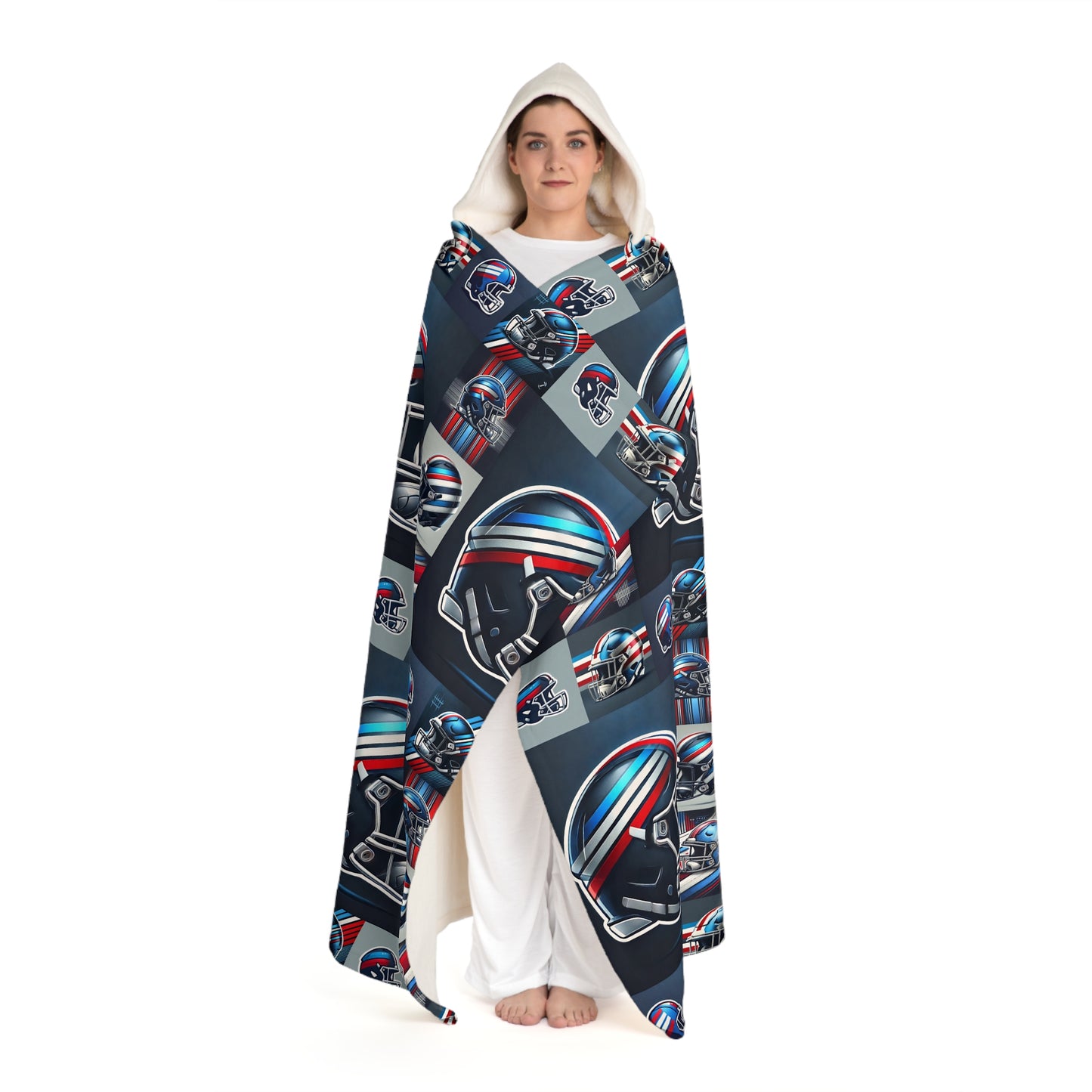 NY NY Hooded Sherpa Fleece Blanket