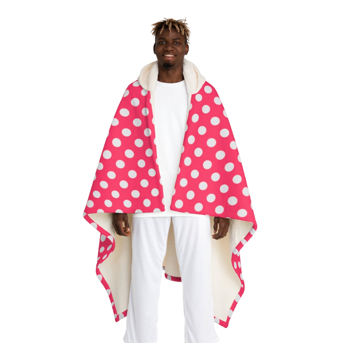 Bubble Gum Dots Hooded Sherpa Fleece Blanket