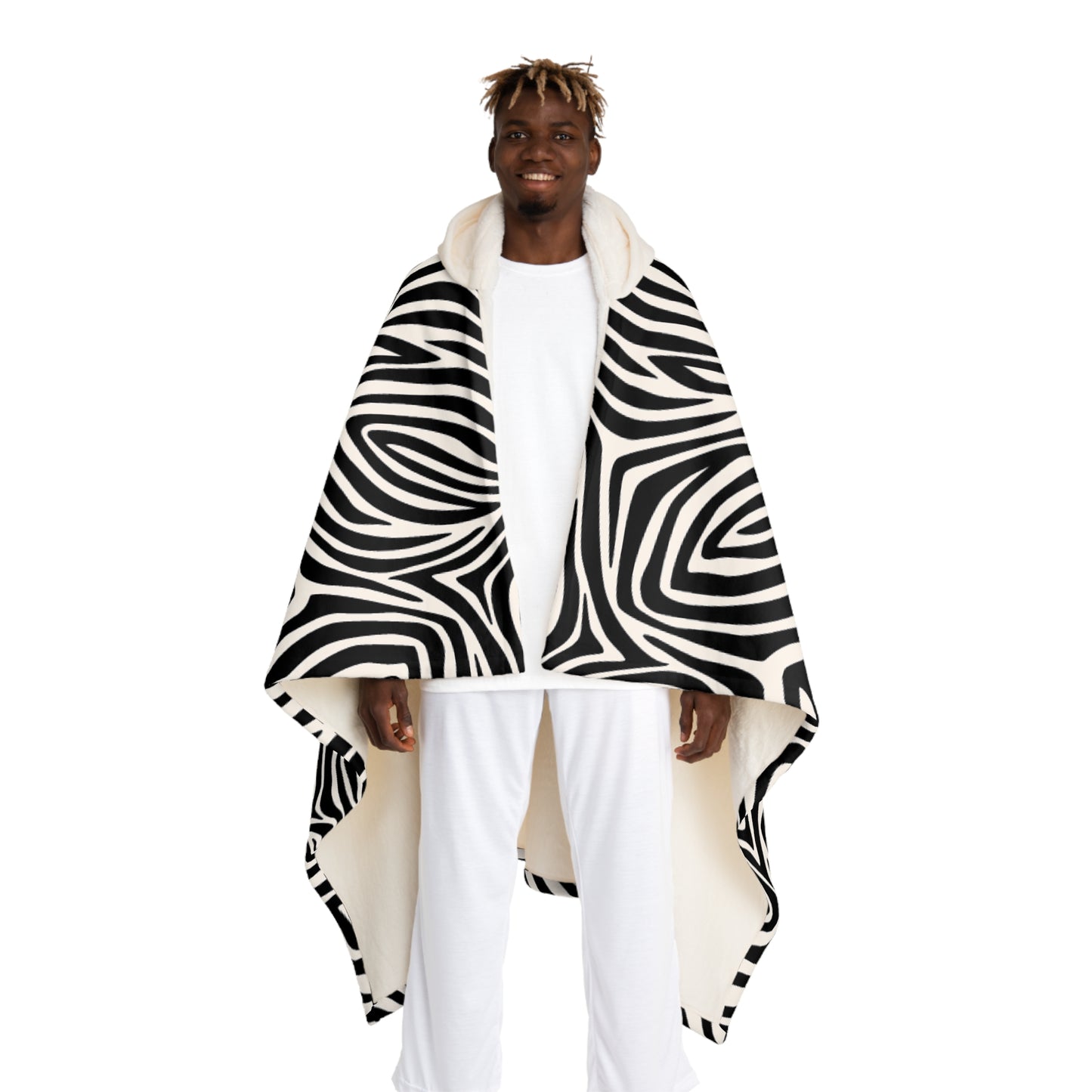 Zebra Tales Hooded Sherpa Fleece Blanket