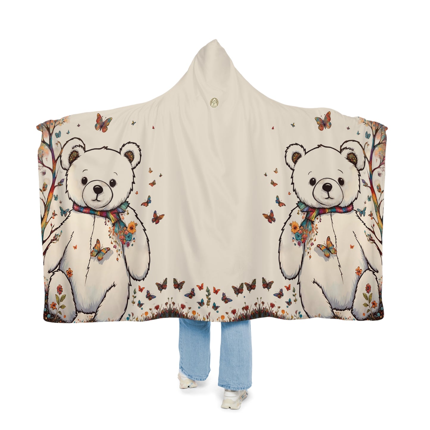 Fall Bear Off White Snuggle Blanket