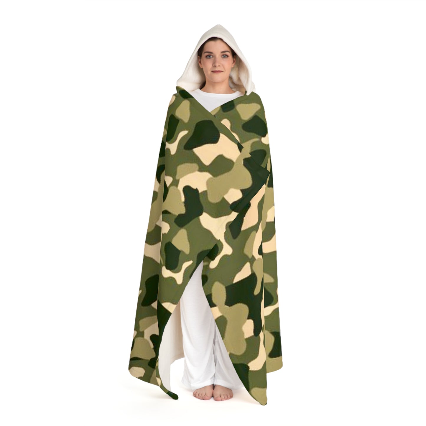 Soldier Hooded Sherpa Fleece Blanket
