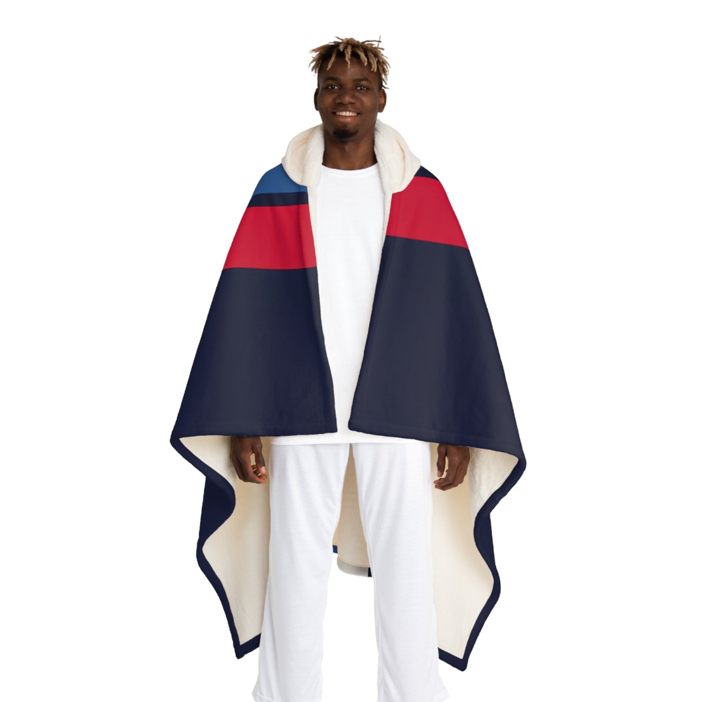 New England Hooded Sherpa Fleece Blanket
