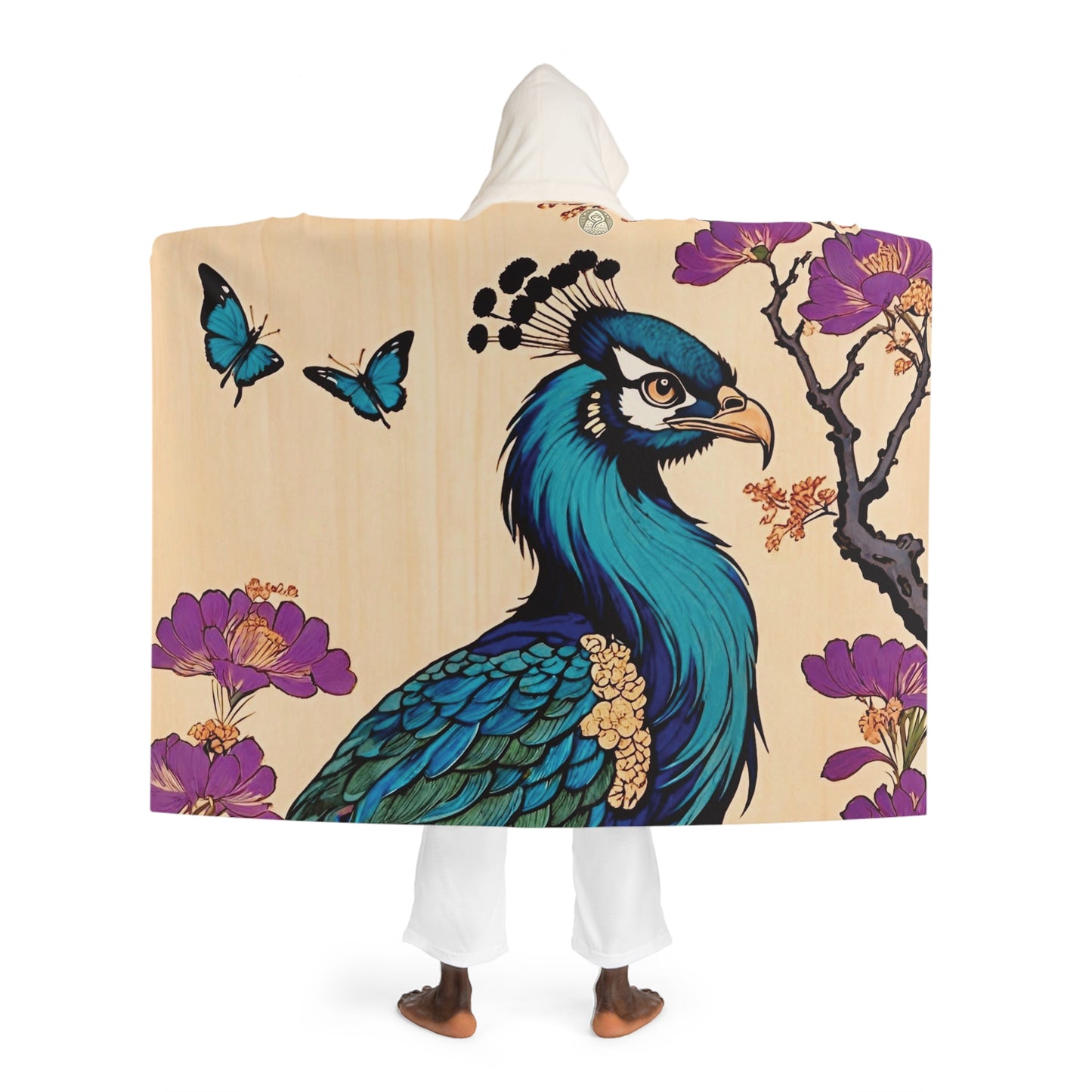 Peacock Home Hooded Sherpa Fleece Blanket