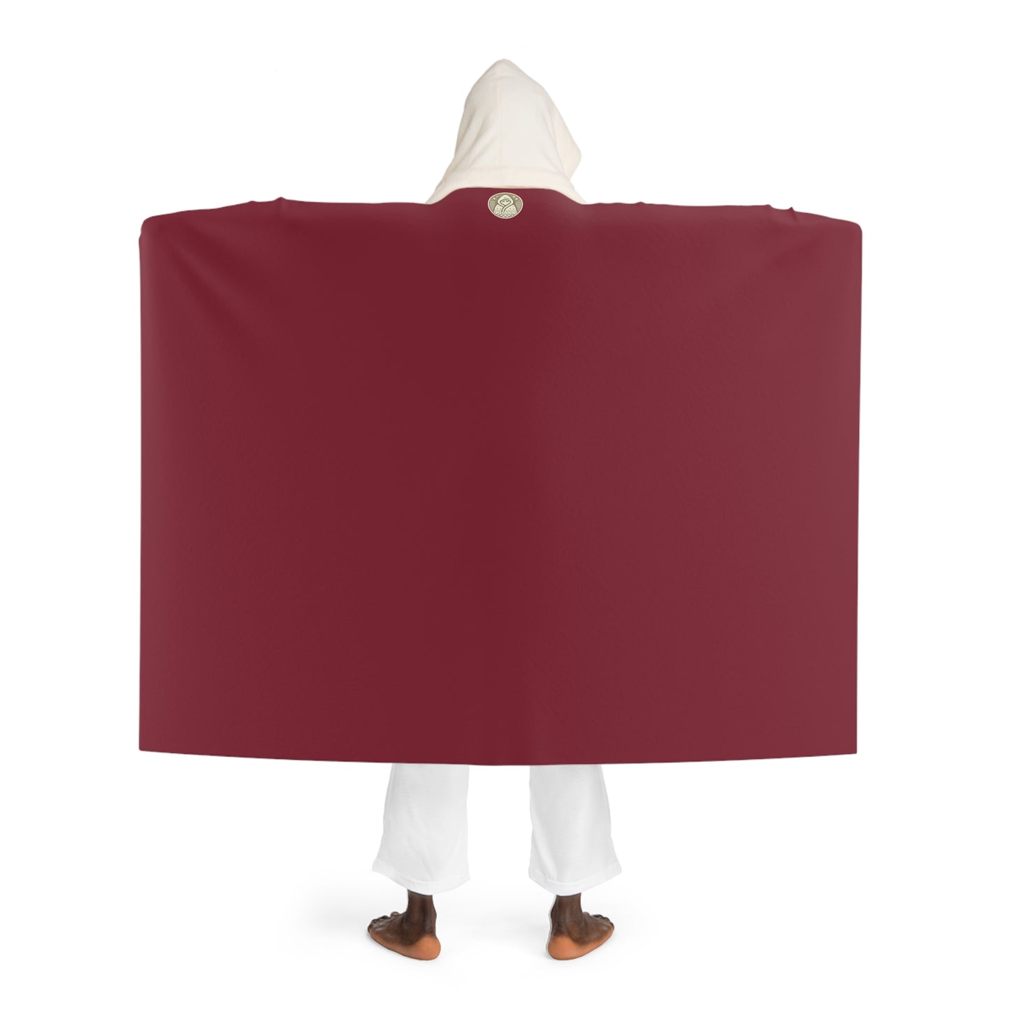 Boss Burgundy Hooded Sherpa Fleece Blanket