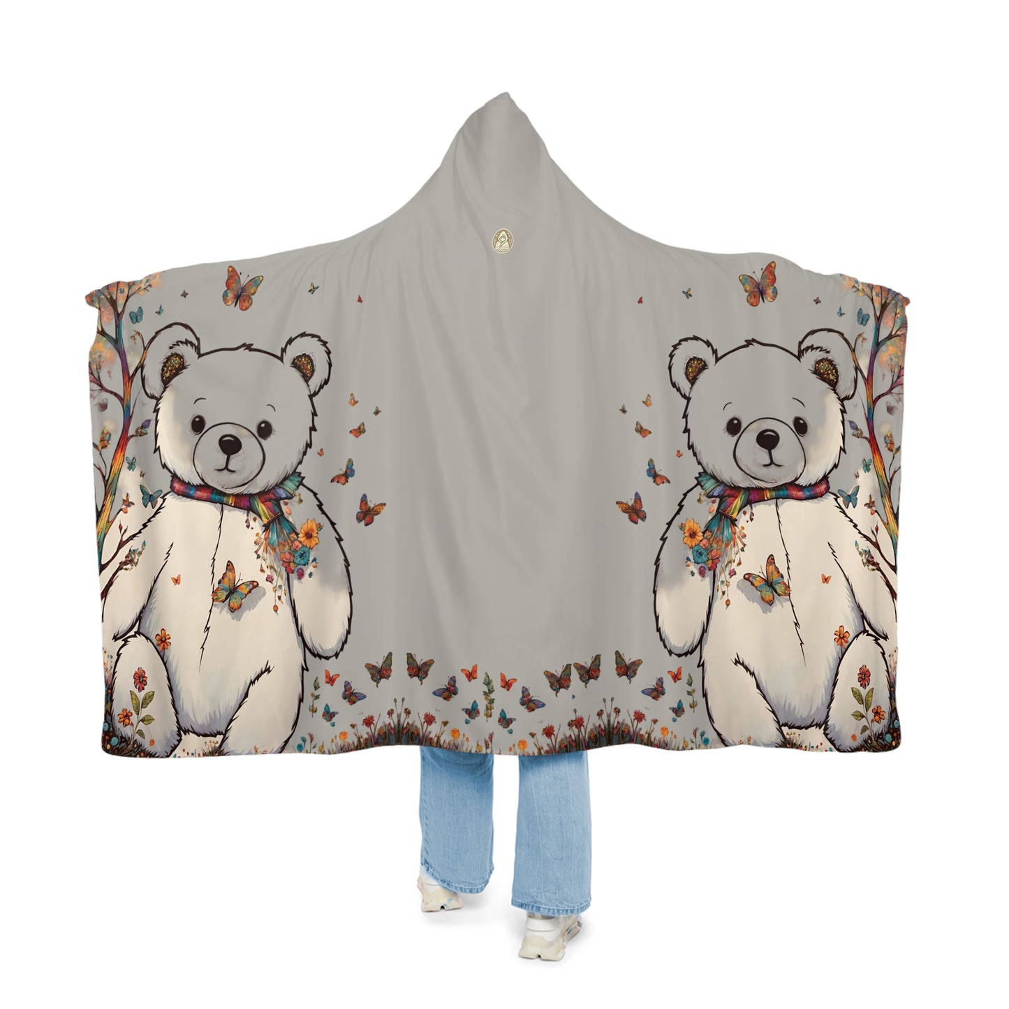 Fall Bear Grey Snuggle Blanket