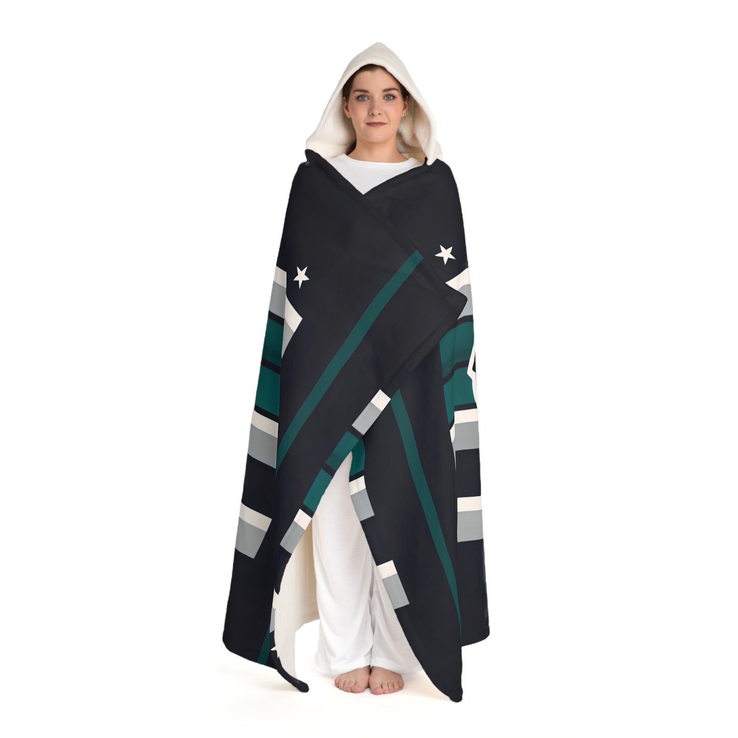 Philadelphia Hooded Sherpa Fleece Blanket