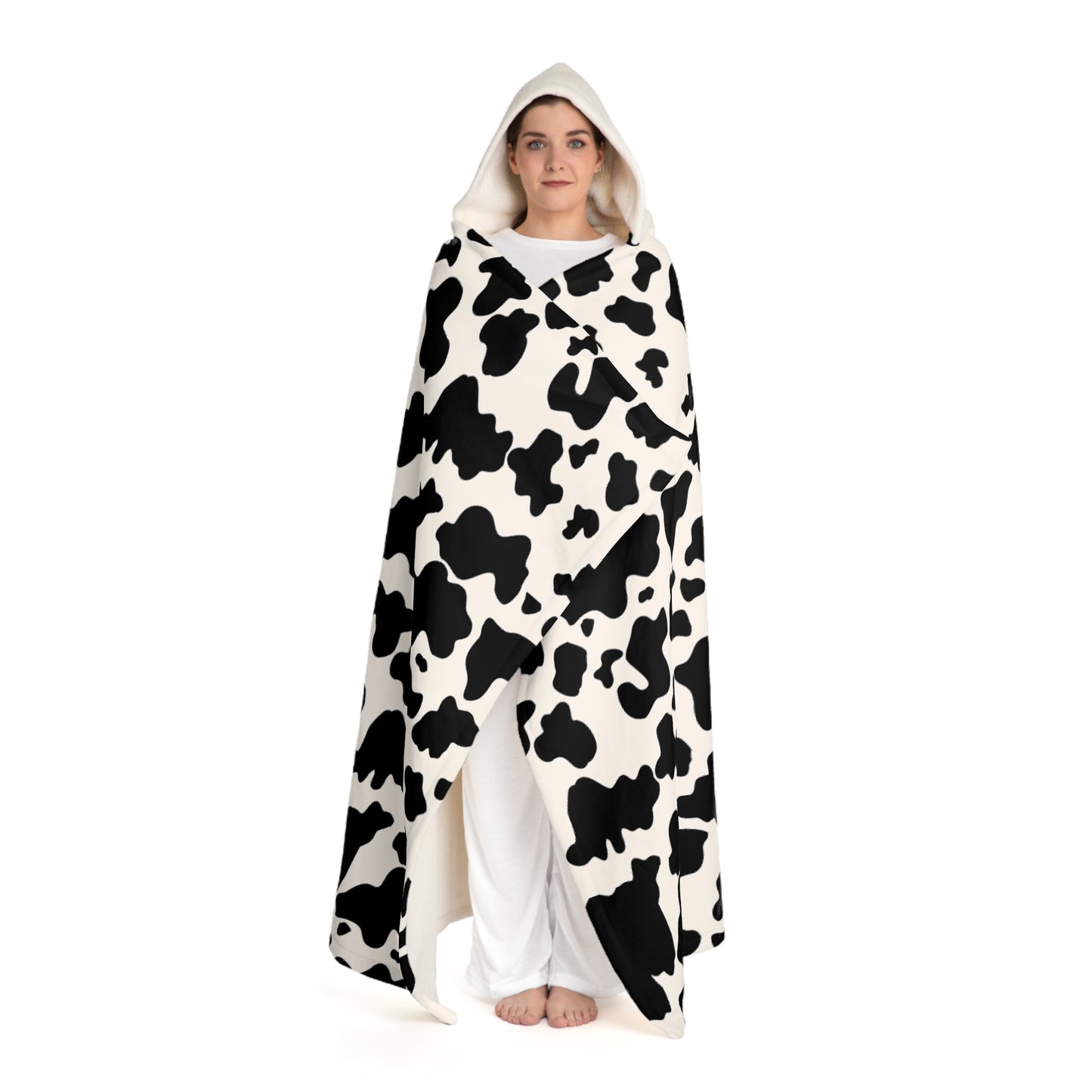 Grazing Pastures Hooded Sherpa Fleece Blanket