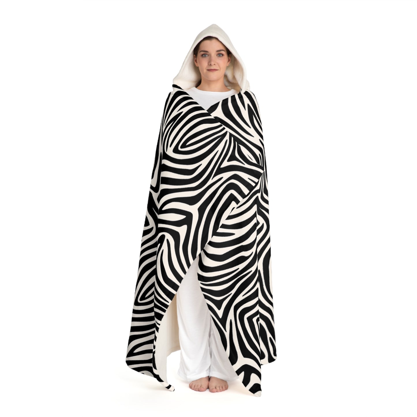 Zebra Tales Hooded Sherpa Fleece Blanket