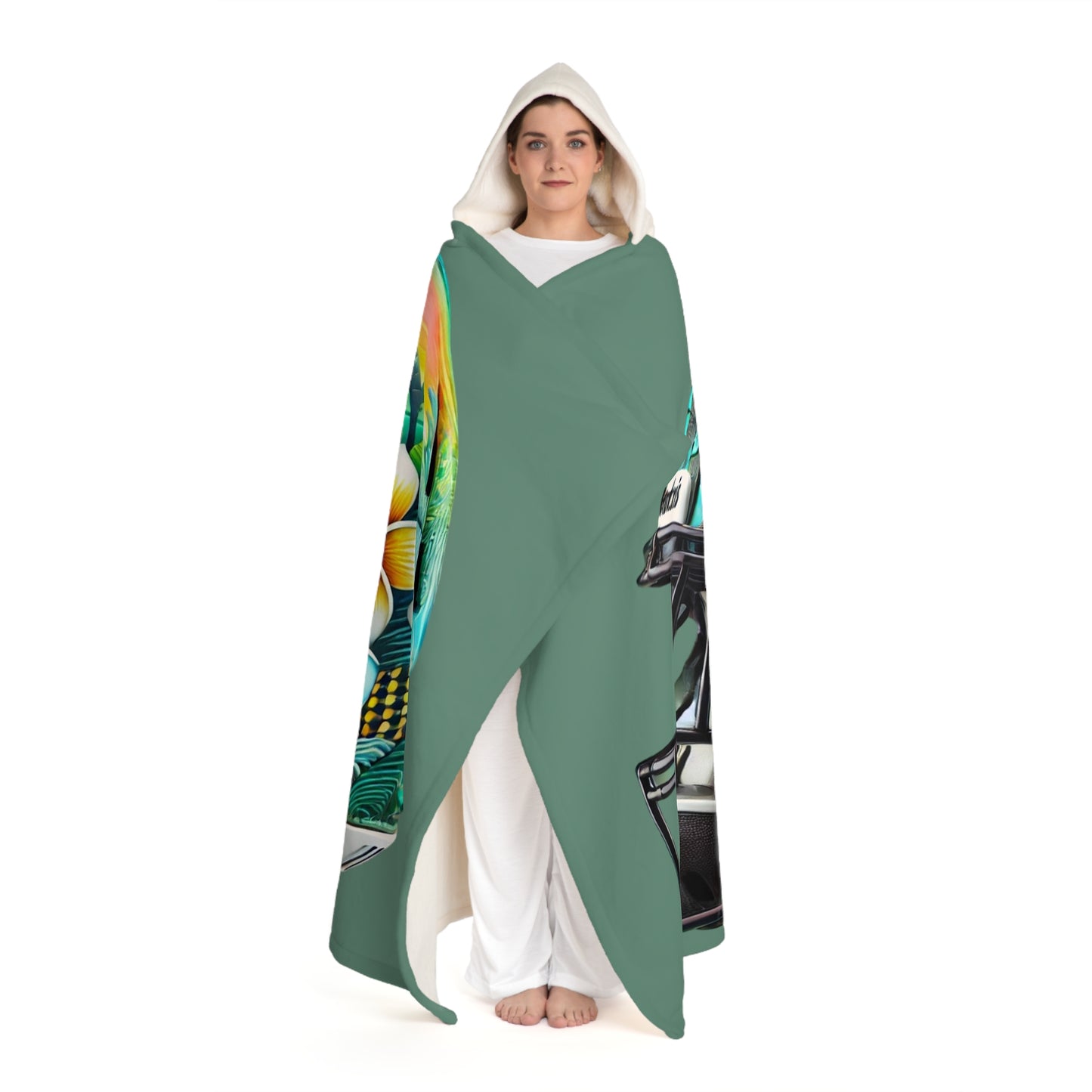 Hawaii Hooded Sherpa Fleece Blanket