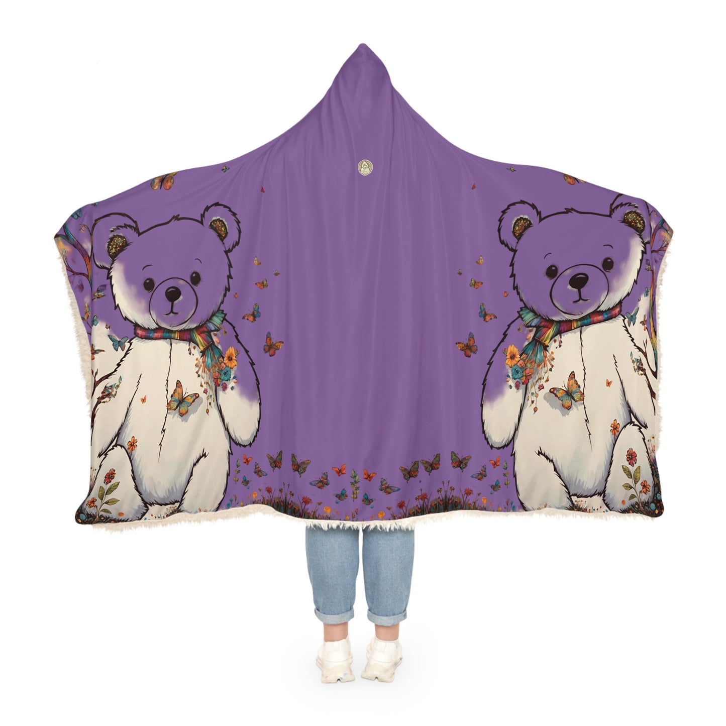 Fall Bear Lt Purple Snuggle Blanket