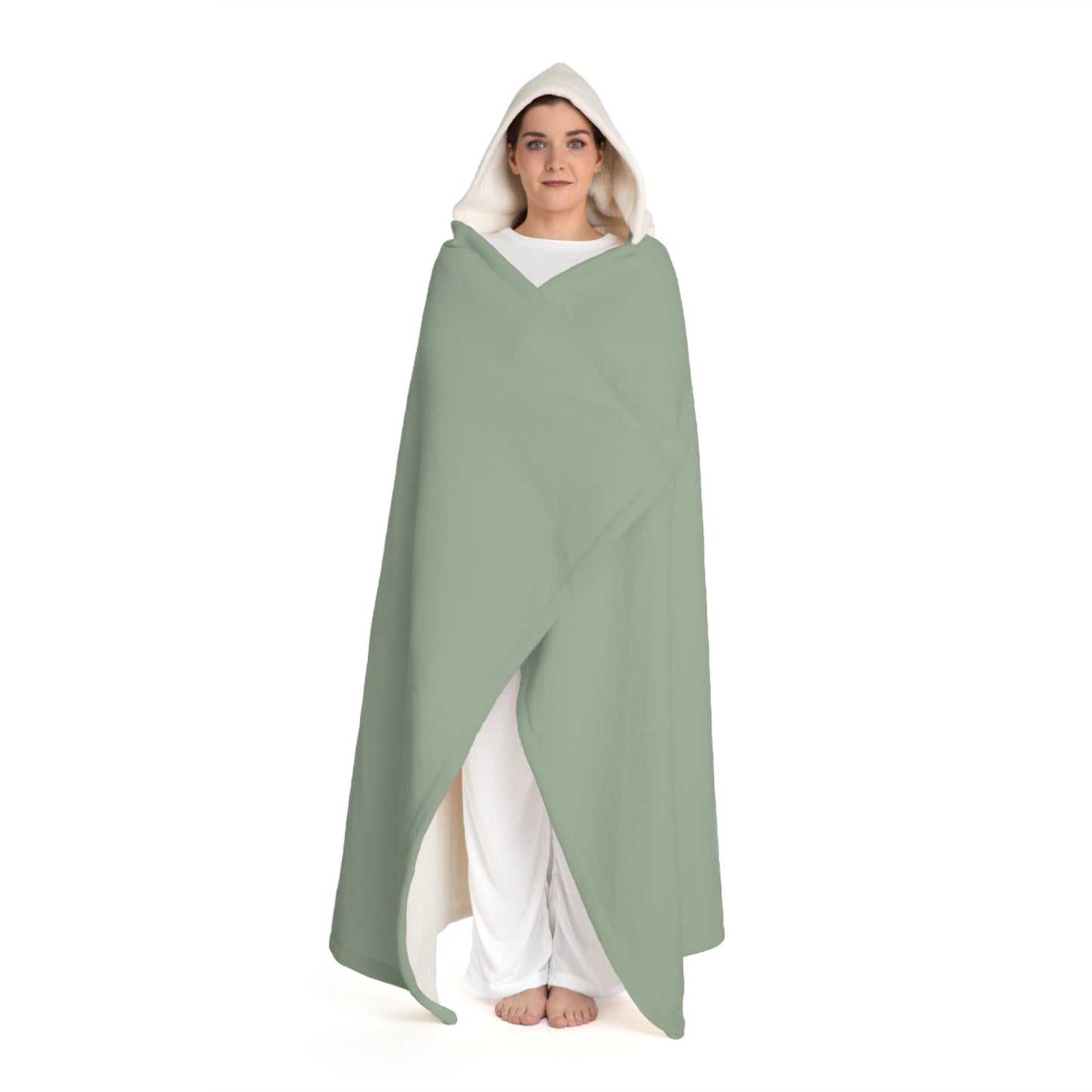 Sweet Sage Hooded Sherpa Fleece Blanket