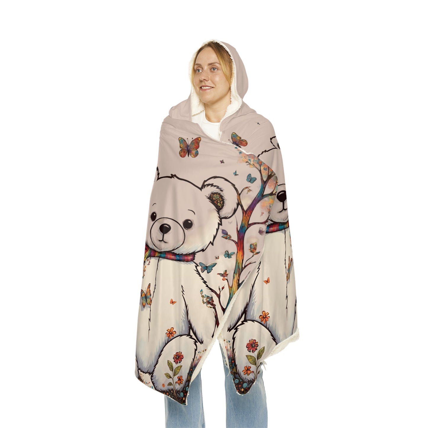 Fall Bear Pale Mauve Snuggle Blanket