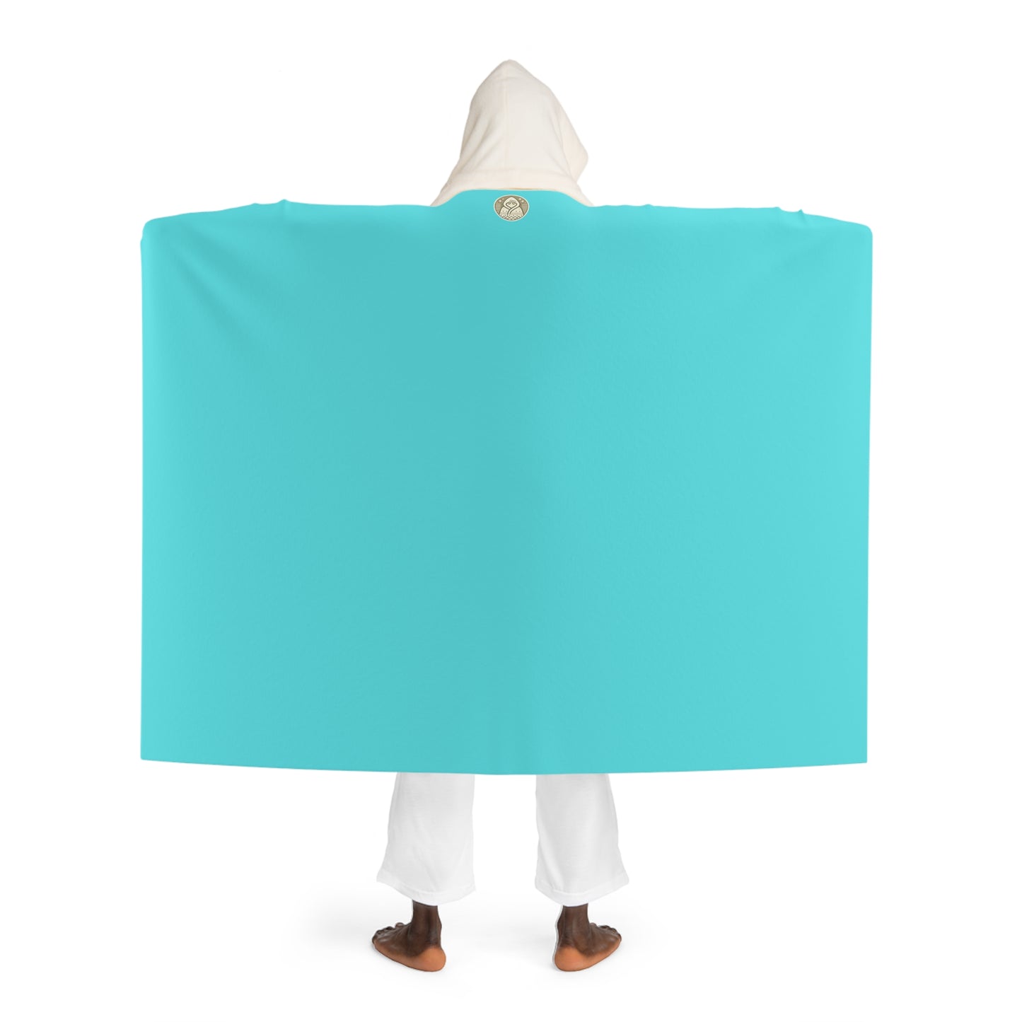 Caribbean Aqua Hooded Sherpa Fleece Blanket