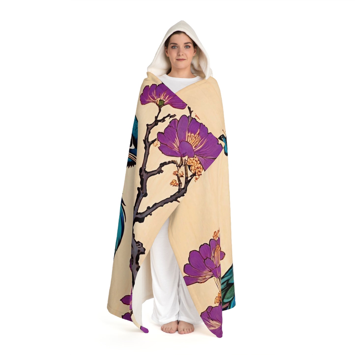 Peacock Home Hooded Sherpa Fleece Blanket