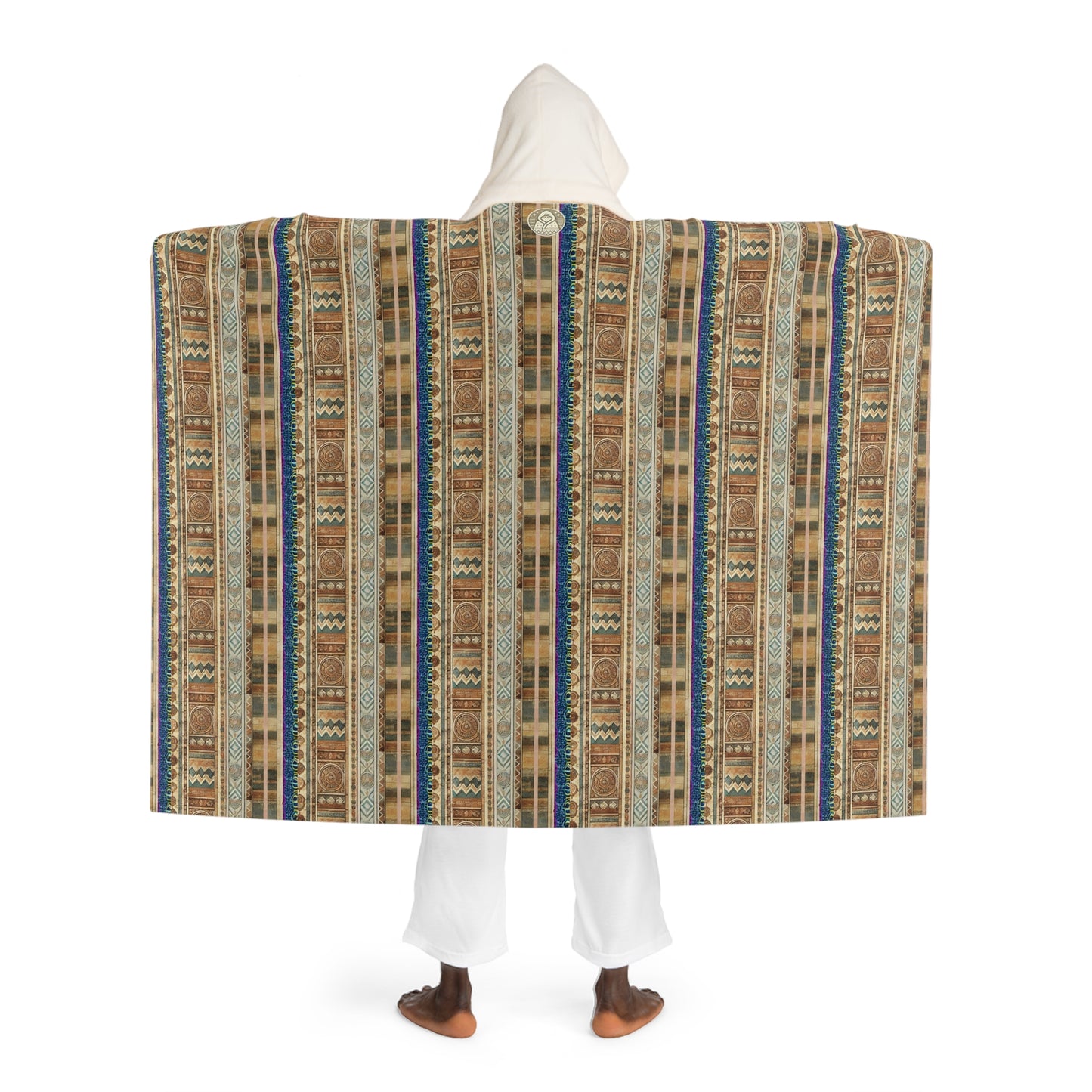 Grandmas Quilt Hooded Sherpa Fleece Blanket