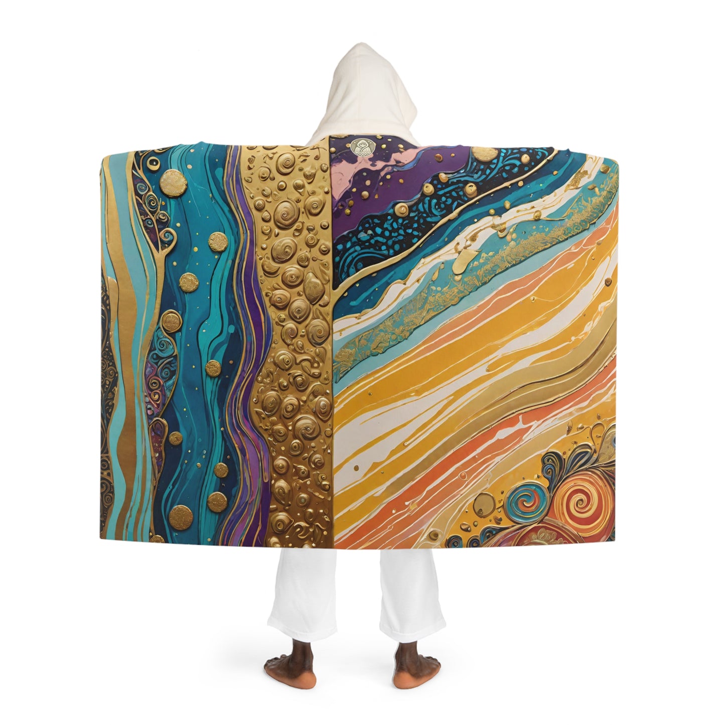 Liquid Peace Hooded Sherpa Fleece Blanket