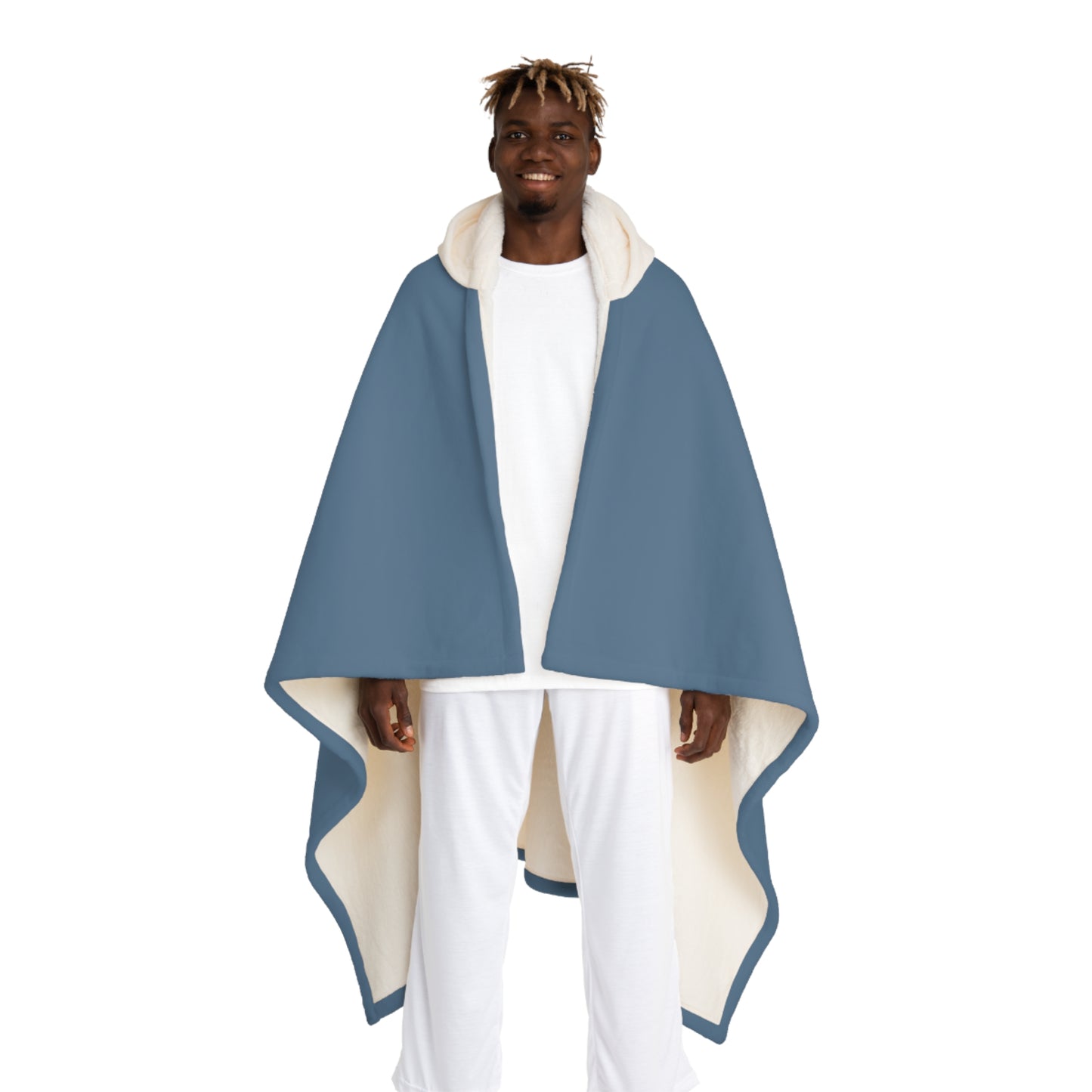 Weather Blue Hooded Sherpa Fleece Blanket